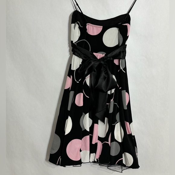 Ruby Rox Black Pink White Gray Polka Dot Tulle Hem Dress Vintage Y2K Size Small - Picture 4 of 7